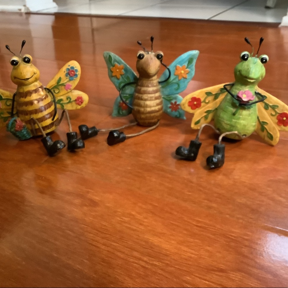 Whimsical Resin Insect Shelf Sitters (3) =1 item